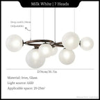 Leif – Modern Glass Ball LED Pendant Light for Dining Tables and Bars Kozyled.com