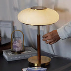 Esben – Vintage LED Table Lamp with White Glass Shade Lampasa.com