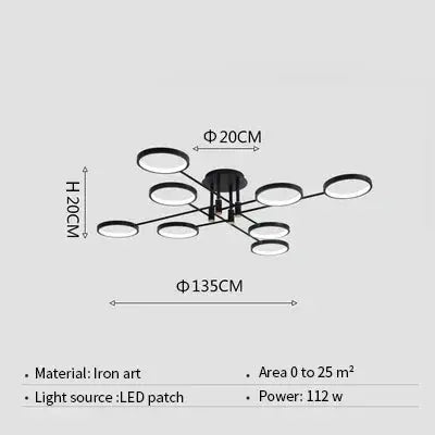 Modern Multi Ring Dimmable LED ceiling light – Soletta lampasa.com