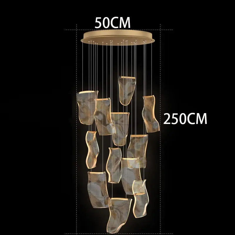 Caelia – Luxury Elegant Modern Dimmable LED Staircase Chandelier Lampasa.com