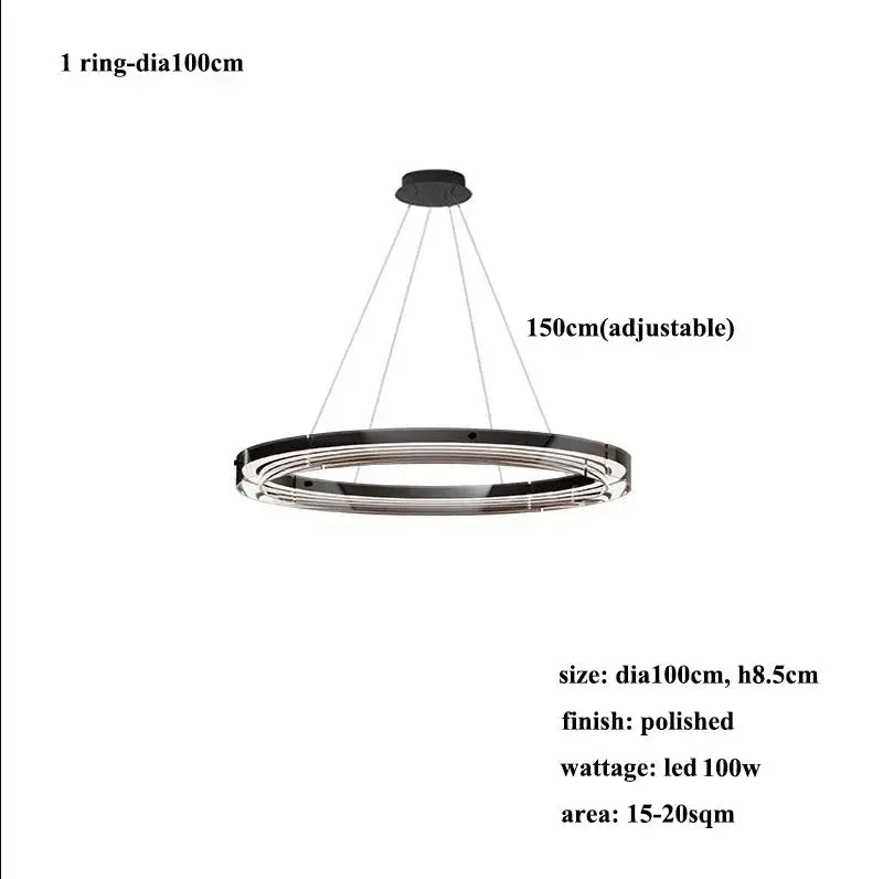 Espen – Modern Glass Circle Dimmable LED Pendant Lamp for Sleek Lighting Kozyled