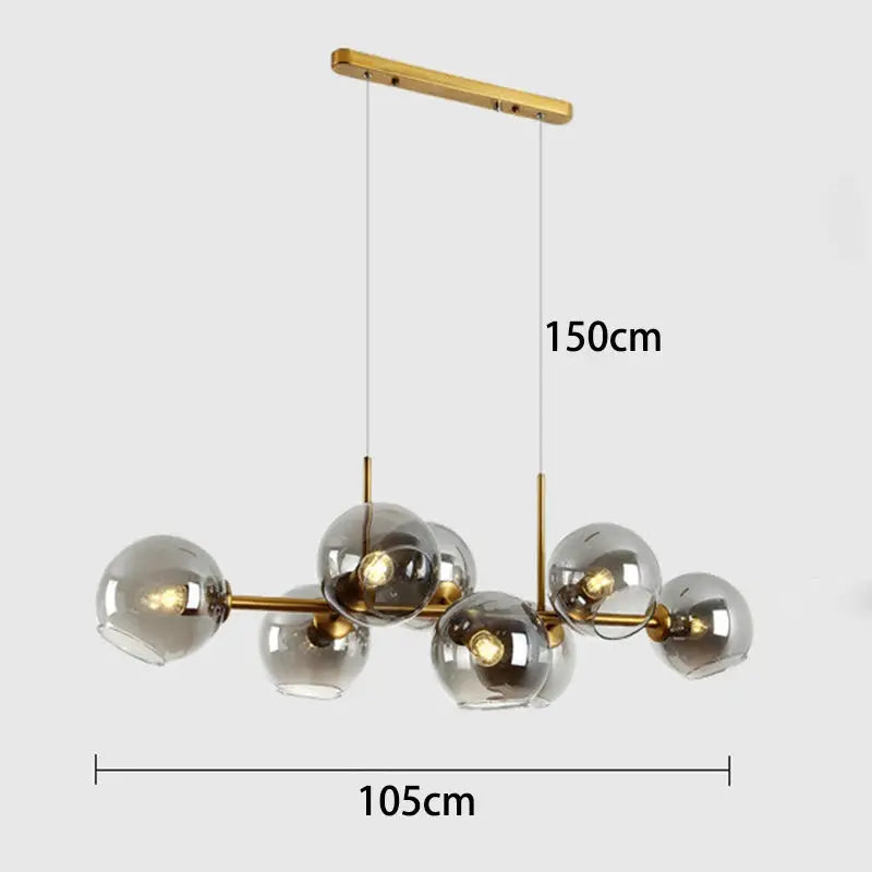 Hanna – Modern Dimmable LED Pendant Light with Glass Ball Design for Dining Tables and Bars Kozyled.com