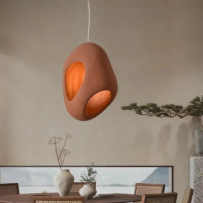 Mitsu – Handmade Japanese Wabi-Sabi Style LED Pendant Light for Natural Minimalist Interiors Kozyled
