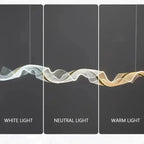 Erik – Dimmable Nordic LED Pendant Light with Creative Long Wave Design for Dining Tables and Bars Kozyled.com